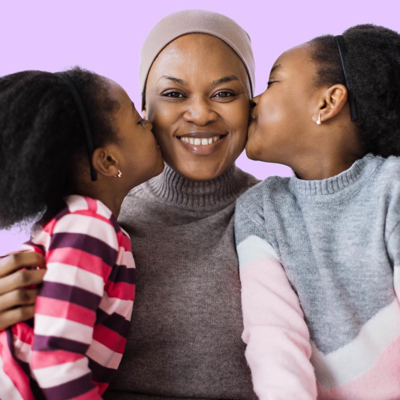 A family sharing a caring moment